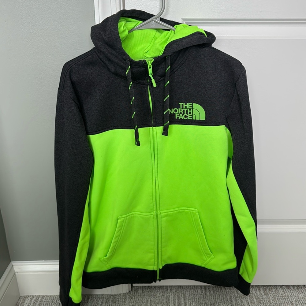 Nike Men’s Color Block Neon Green and Black Hoodie